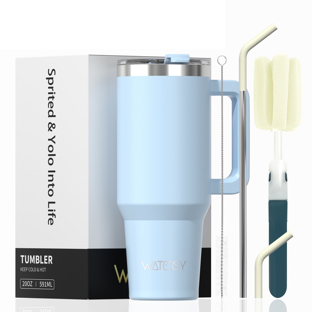 Stainless Steel Insulated Cup, Thermal Tumbler with Handle and Straw, Leak-Proof Mug for Hot and Cold Drinks