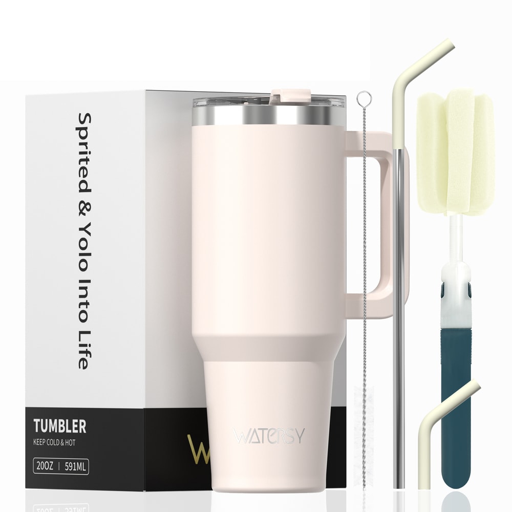 Stainless Steel Insulated Cup, Thermal Tumbler with Handle and Straw, Leak-Proof Mug for Hot and Cold Drinks