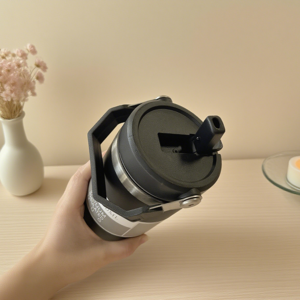 Stainless Steel Thermos Cup, Large Capacity Water Bottle with Straw, Vacuum Flask Coffee Insulation Cup