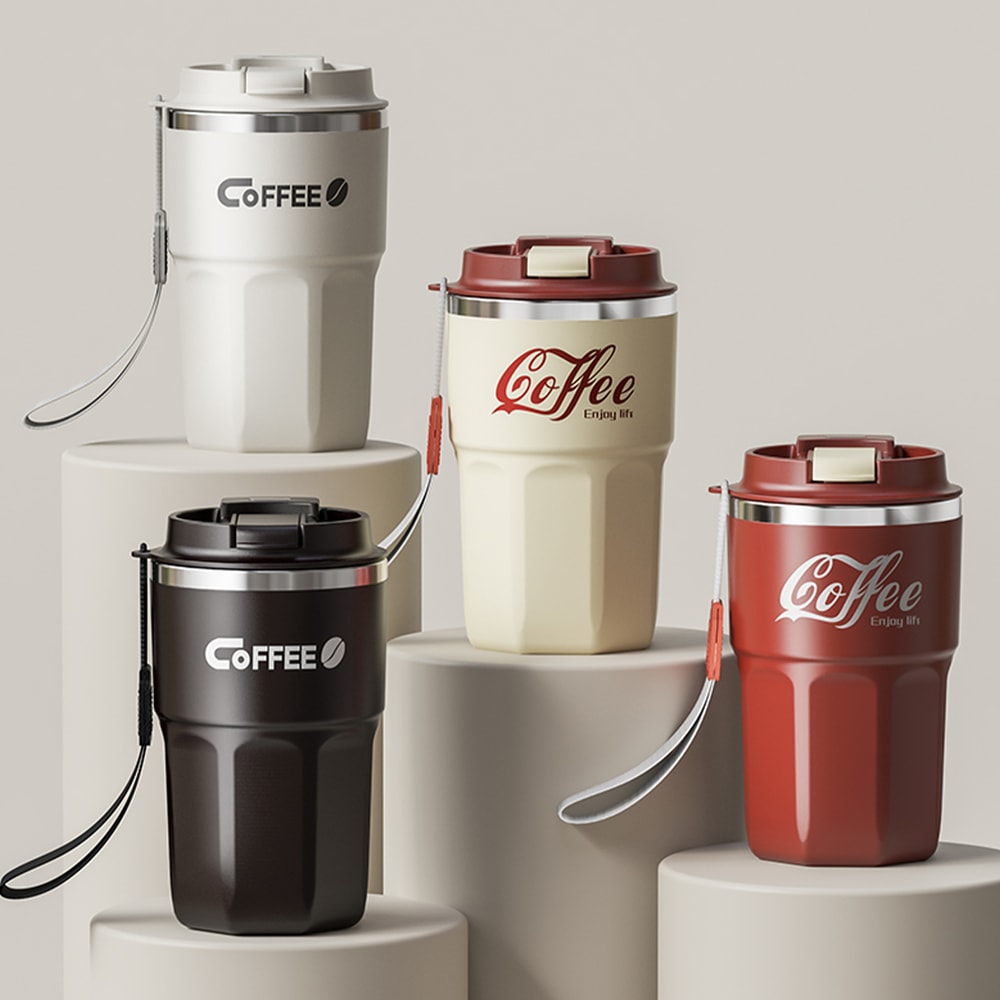 Insulated Coffee Mug Stainless Steel Drinkware With Lid Handle Double Layer Reusable Coffee Cup Fo 3