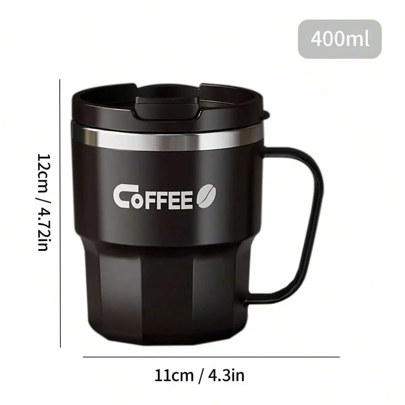 Insulated Coffee Mug Stainless Steel Drinkware With Lid Handle Double Layer Reusable Coffee Cup Fo 9