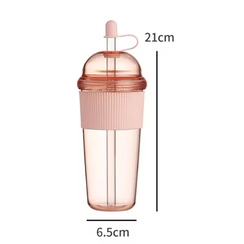 Large Capacity HeatResistant Boba Tea Straw Cup Plastic Tumbler With Lid Coffee Milk Tea Boba Wate 4
