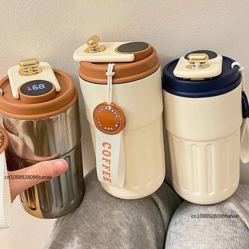 Stainless Steel Coffee Cup With Intelligent Digital LED Temperature Display Thermal Mug For Hot And 3