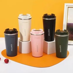 thermal mug, stainless steel coffee cup, leak-proof thermos bottle, insulated flask, hot tea coffee mug