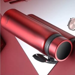 portable sport thermos mug, double stainless steel vacuum flask with filter, coffee tea tumbler, leak-proof