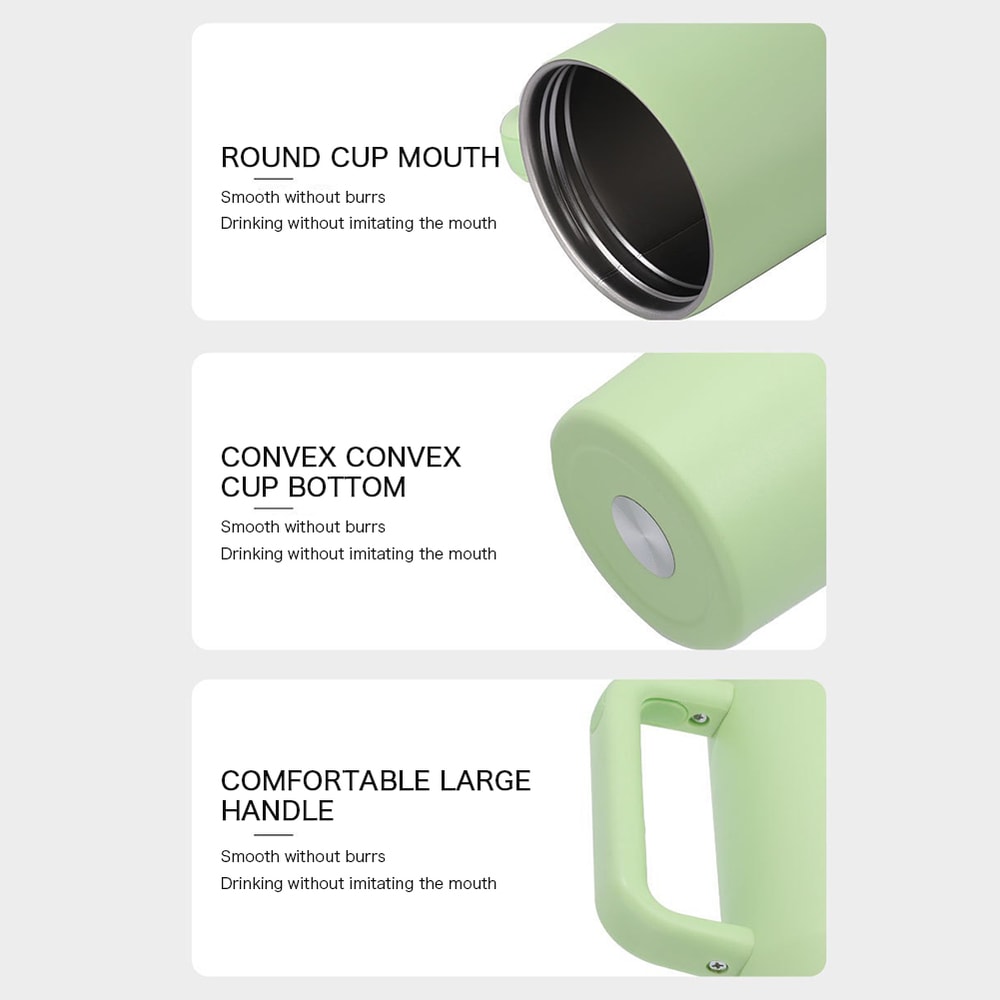 Insulated Thermal Mug Long Straw Tumbler With Lids 304 Stainless Steel Coffee Mug Travel Mugs With