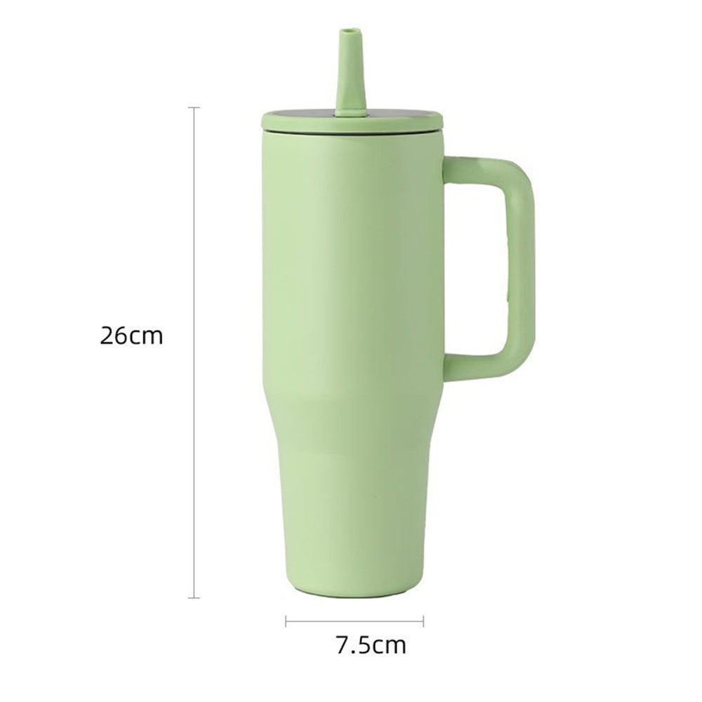 Insulated Thermal Mug Long Straw Tumbler With Lids 304 Stainless Steel Coffee Mug Travel Mugs With