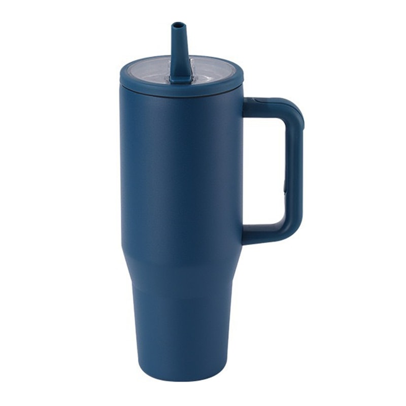 Insulated Thermal Mug Long Straw Tumbler With Lids 304 Stainless Steel Coffee Mug Travel Mugs With