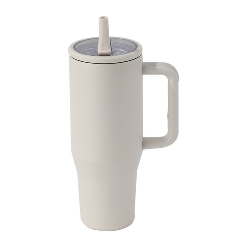 Insulated Thermal Mug Long Straw Tumbler With Lids 304 Stainless Steel Coffee Mug Travel Mugs With