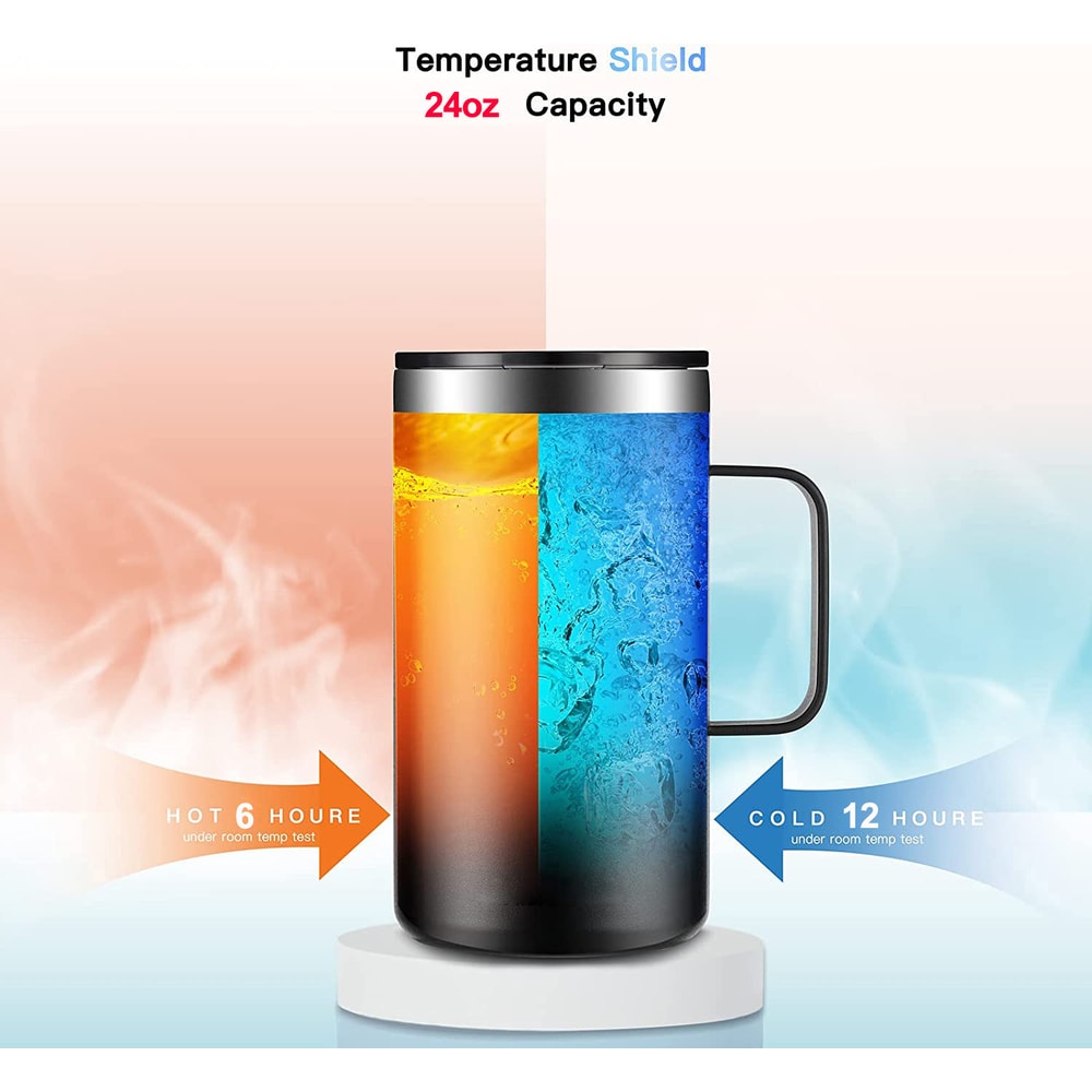 Stainless Steel Coffee Mug LeakProof Thermos Insulated Travel Mug With Handle Thermal Vacuum Flask 1