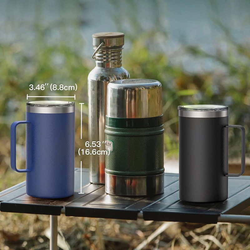 Stainless Steel Coffee Mug LeakProof Thermos Insulated Travel Mug With Handle Thermal Vacuum Flask 3