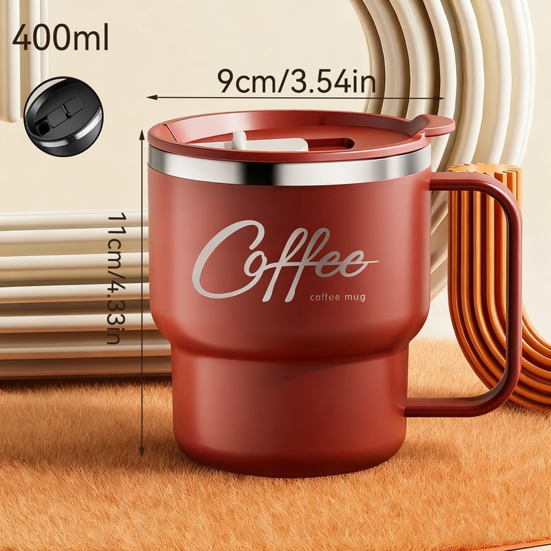 400ML Double Layer Coffee Mug 304 Stainless Steel Sealed Drinking Cup For Cold And Hot Water Insula 1