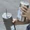 Portable Thermos Cup With Straw 304 Stainless Steel Coffee Mug Thermal Insulated Water Bottle 6