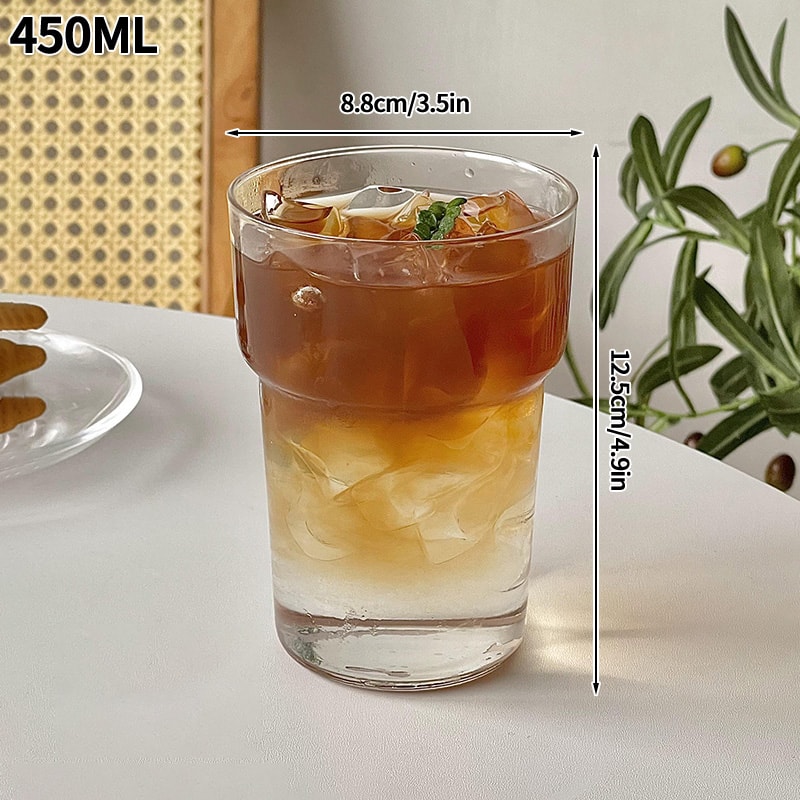 Creative Wave Shape Iced Coffee Tumbler Cup Transparent Drinking Glass Ripple Water Juice Milk Tea 12