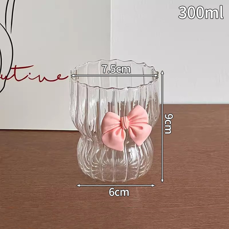 Creative Wave Shape Iced Coffee Tumbler Cup Transparent Drinking Glass Ripple Water Juice Milk Tea 14