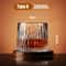 Tumbler Whiskey Glass with Base Crystal Whiskey Glasses Rotating Spinning Wine Brandy Glass Cup Drinkware for Bar Home