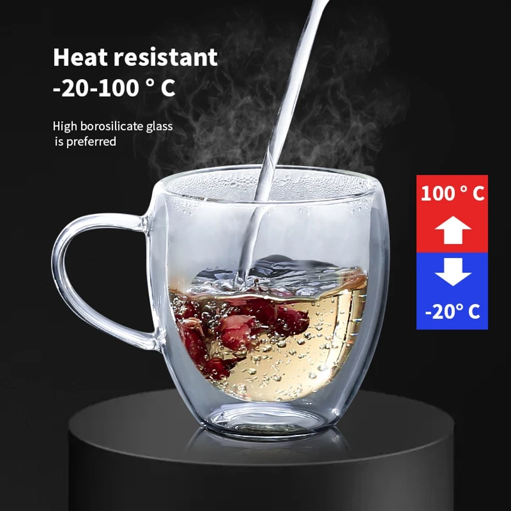 Transparent Glass Coffee Cup For Milk Whiskey Tea Beer Double Wall Heat Resistant Cocktail Vodka Wi 1