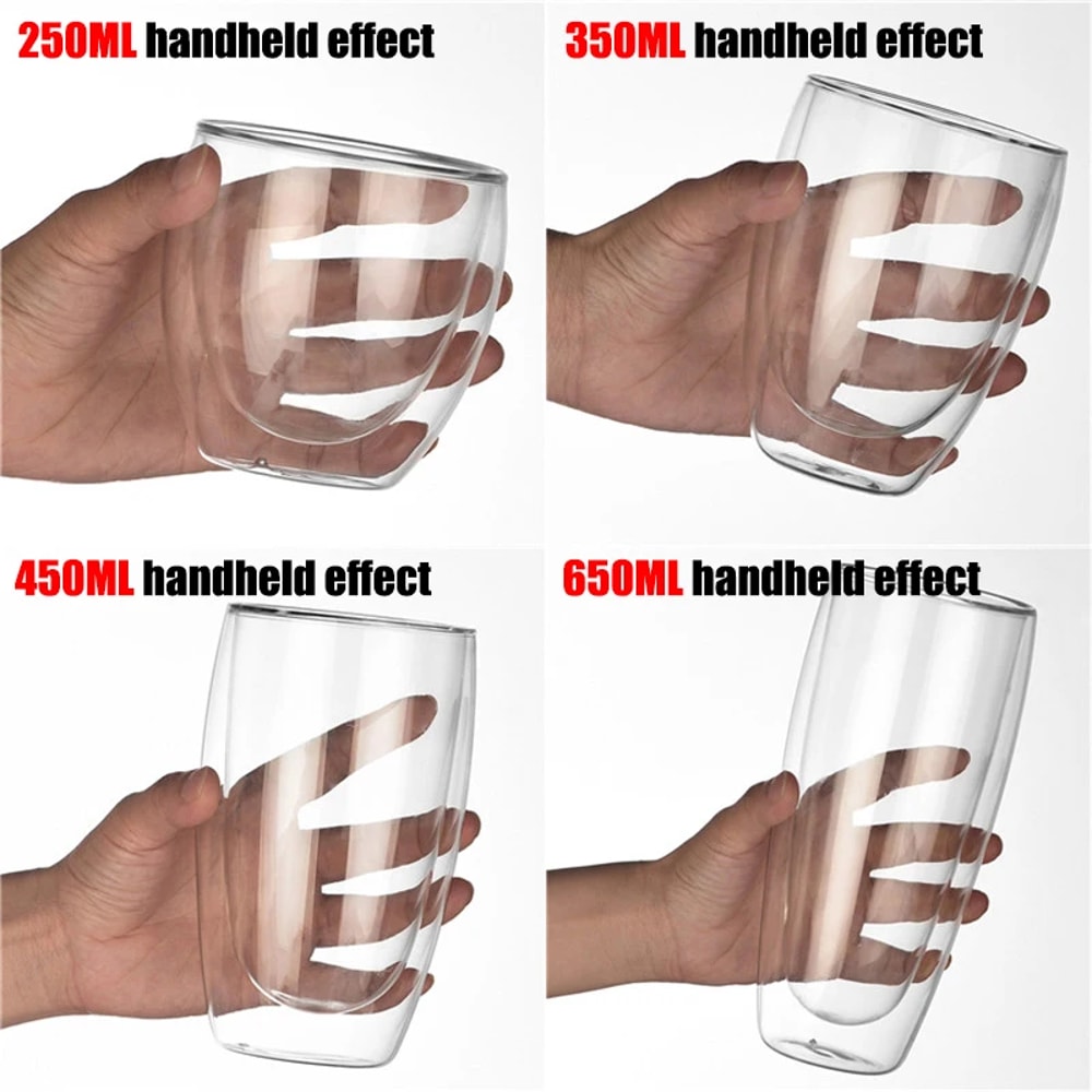 Transparent Glass Coffee Cup For Milk Whiskey Tea Beer Double Wall Heat Resistant Cocktail Vodka Wi 3