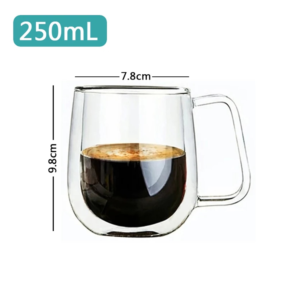 Transparent Glass Coffee Cup For Milk Whiskey Tea Beer Double Wall Heat Resistant Cocktail Vodka Wi 5