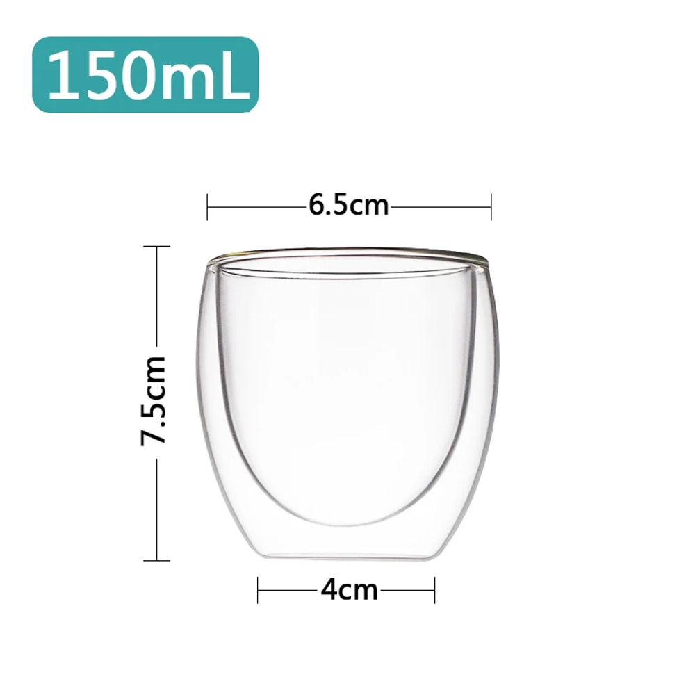 Transparent Glass Coffee Cup For Milk Whiskey Tea Beer Double Wall Heat Resistant Cocktail Vodka Wi 6