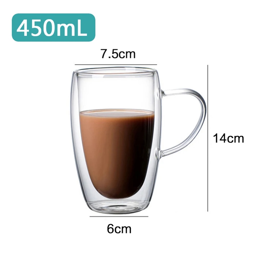 Transparent Glass Coffee Cup For Milk Whiskey Tea Beer Double Wall Heat Resistant Cocktail Vodka Wi 8