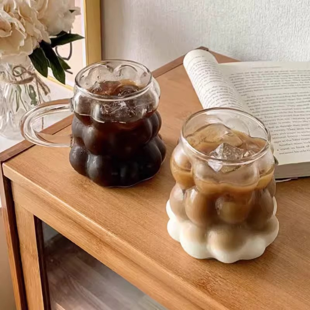 Transparent Juice Milk Coffee Mug Glass Cup Heatresistant TumblerRose Glass Cup Drinkware 1