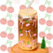Cherry Bow Glass Tumbler Mason Jar Shaped Water Bottle With Lid And Straw For Iced Coffee Juice 2
