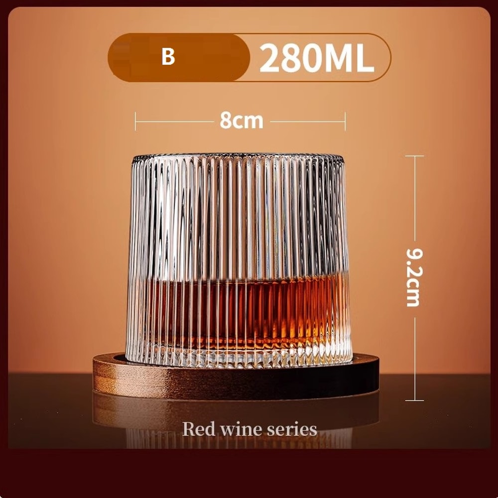 Crystal Whiskey Glasses Rotating Spinning Tumbler Whiskey Glass With Base Wine Brandy Glass Cup Dri 5