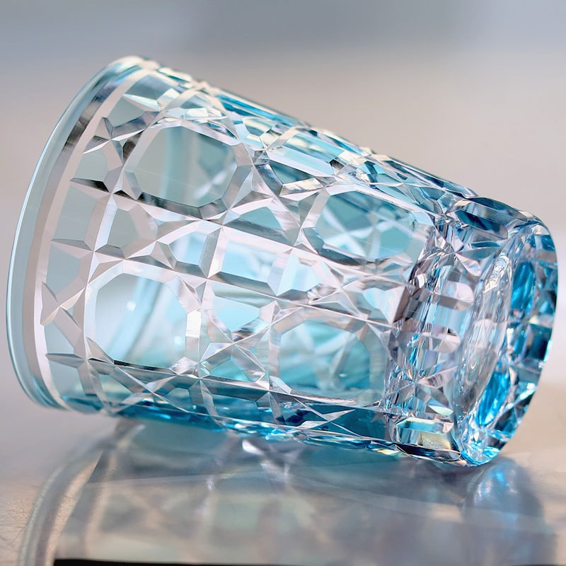 Multi Colored Glass Cocktail Whiskey Tumbler Hand Cut To Clear Highball Water Glass For Cold Bevera 6