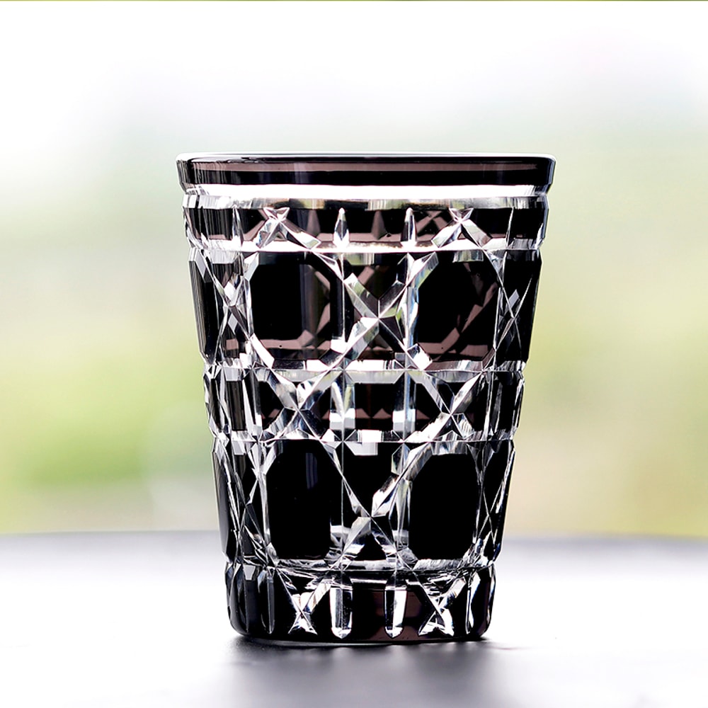 Multi Colored Glass Cocktail Whiskey Tumbler Hand Cut To Clear Highball Water Glass For Cold Bevera 3