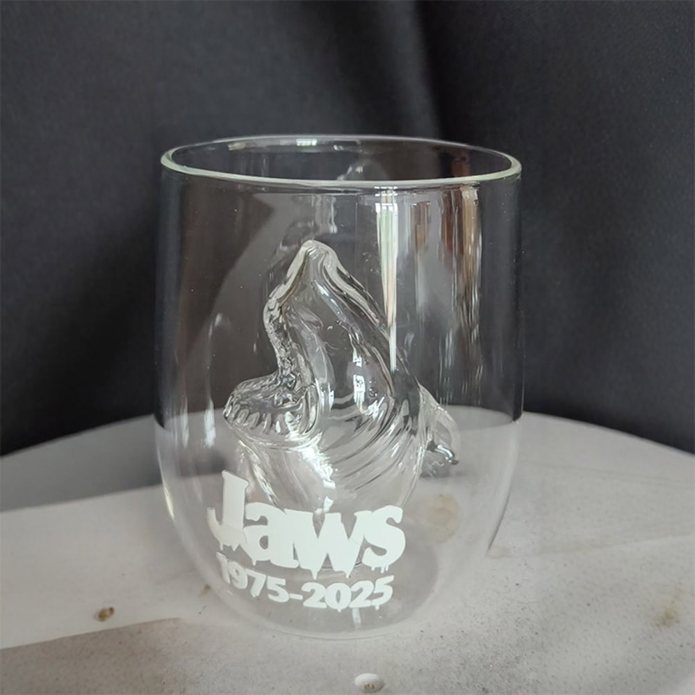 Glass Bruce Shark Whiskey Tumbler Collectible Movie Memorabilia Cup Gift 3
