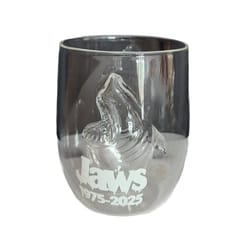 glass bruce shark whiskey tumbler, collectible movie memorabilia cup gift