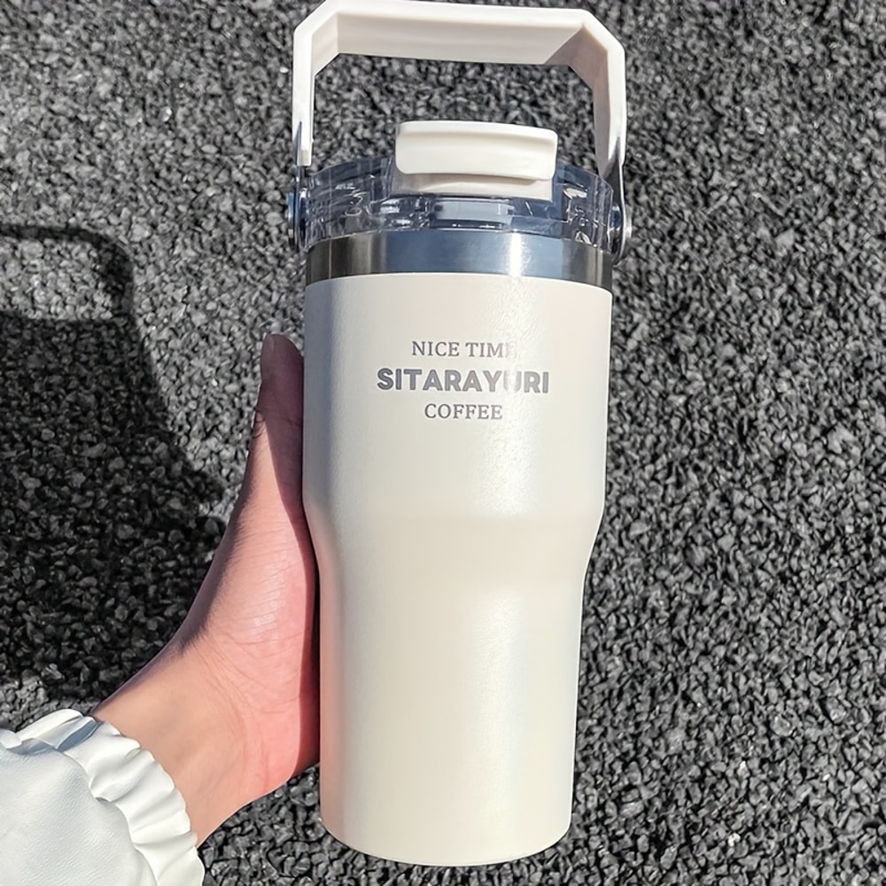 Drinking Coffee Water Cup With Straw Large Capacity Insulation Cup Simple Water Bottle For Office G 8
