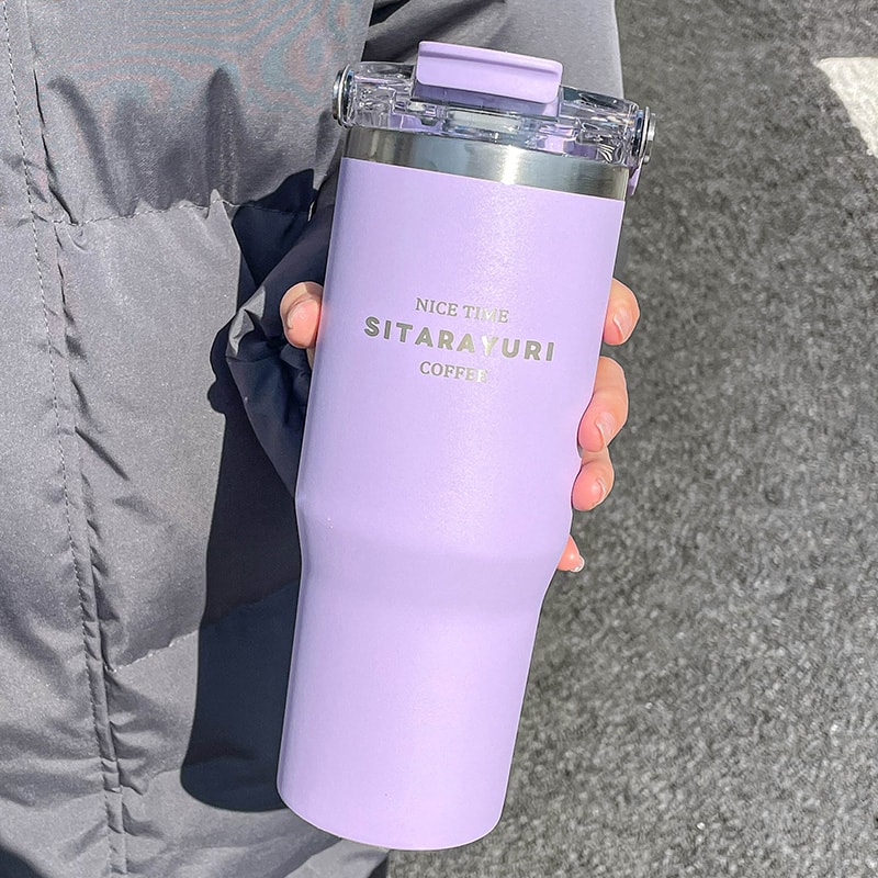 Drinking Coffee Water Cup With Straw Large Capacity Insulation Cup Simple Water Bottle For Office G 4