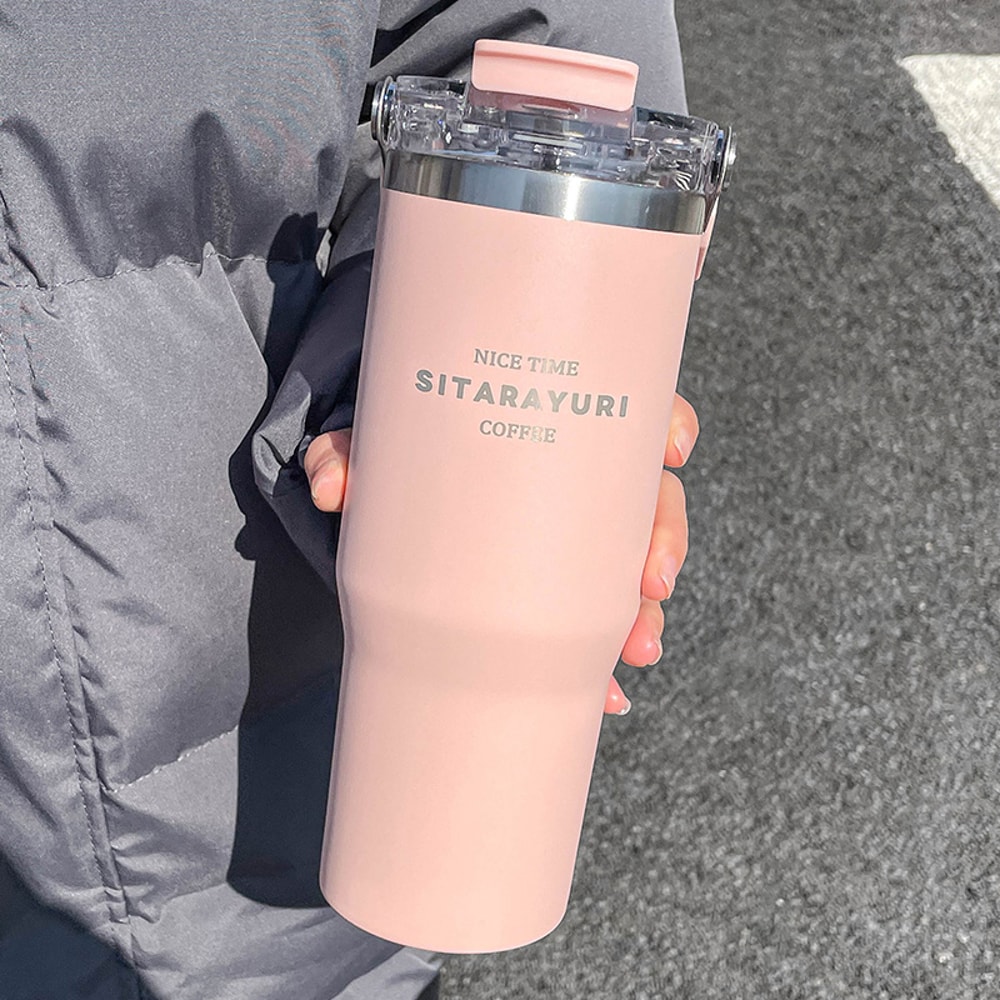 Drinking Coffee Water Cup With Straw Large Capacity Insulation Cup Simple Water Bottle For Office G 2