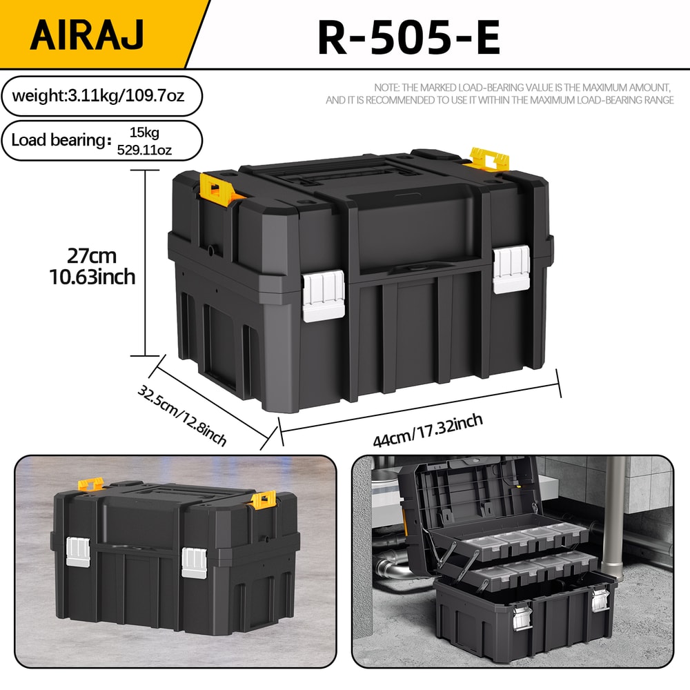 Portable Combo Toolbox With Wheels Stackable Modular Combo Set Easy Mobility SpaceSaving ToolBox 7