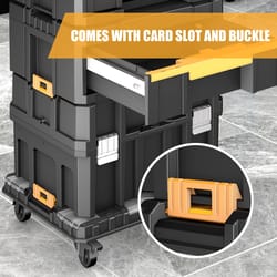 portable combo toolbox with wheels, stackable modular combo set, easy mobility, space-saving toolbox