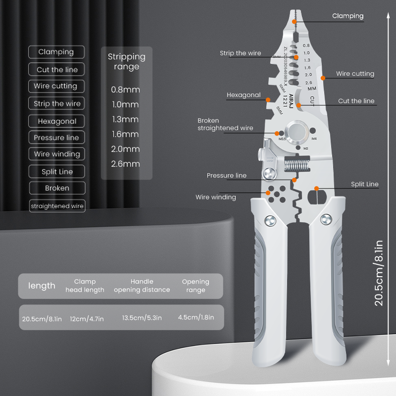 Multi Functional Wire Stripper Pliers Crimping Stripping Tools For Electricians Precision Terminal 5