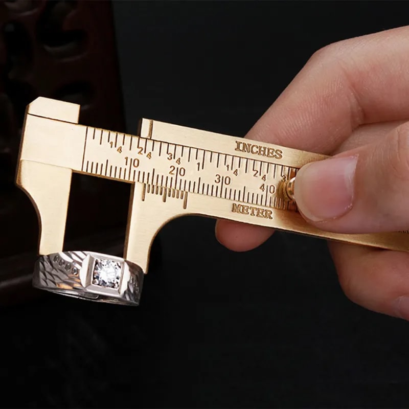 Compact Pocket Vernier Caliper Brass Gauge Small Imperial And Metric Ruler Precision Measuring Tool