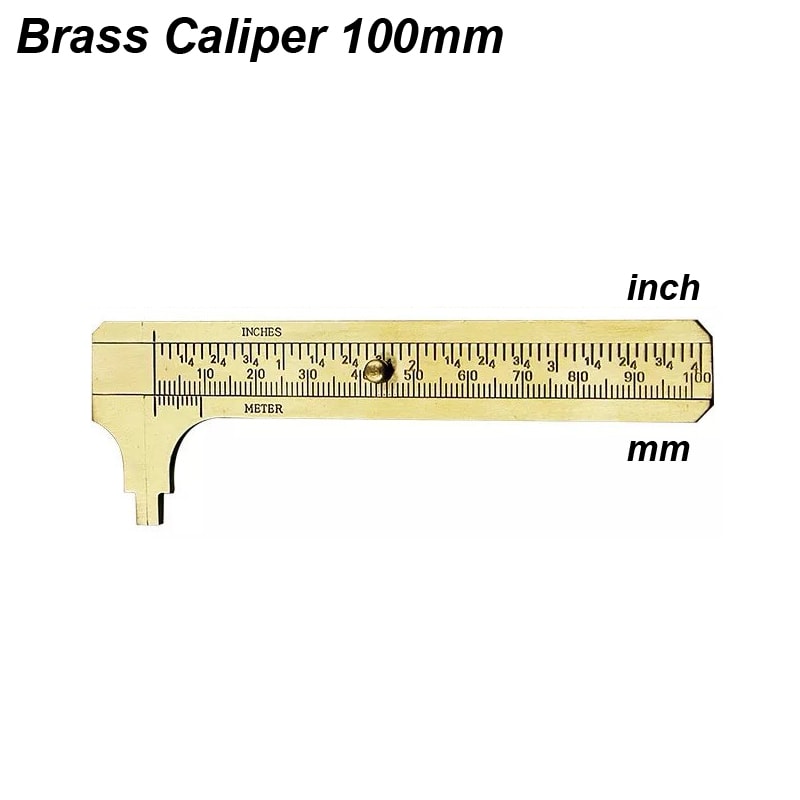 Compact Pocket Vernier Caliper Brass Gauge Small Imperial And Metric Ruler Precision Measuring Tool