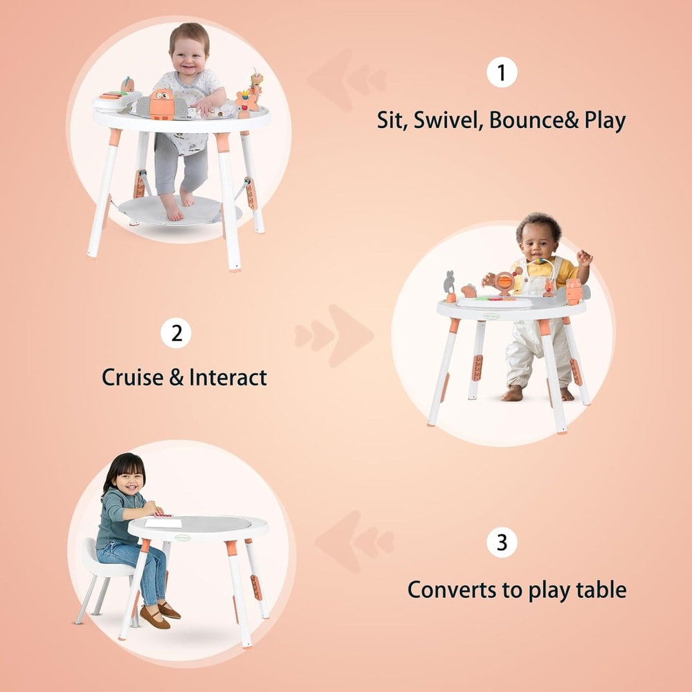 Baby Activity Center Detachable Toys 360 Swivel Seat Perfect For Infant Development Play 3