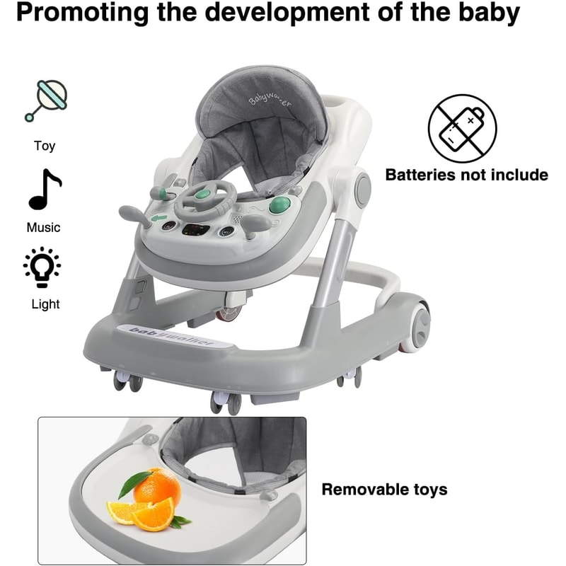 Oddler Baby Push Walker Foldable Walker With Removable Feeding Tray 3