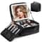 LED Lighted Mirror Travel Makeup Bag Large Capacity Makeup Train Case With Adjustable Dividers For 1