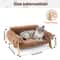 Raised Plush Cat Sofa Bed, Large Cat Bed with Sturdy Wooden Leg, Soft Couch for Indoor Cats and Kittens