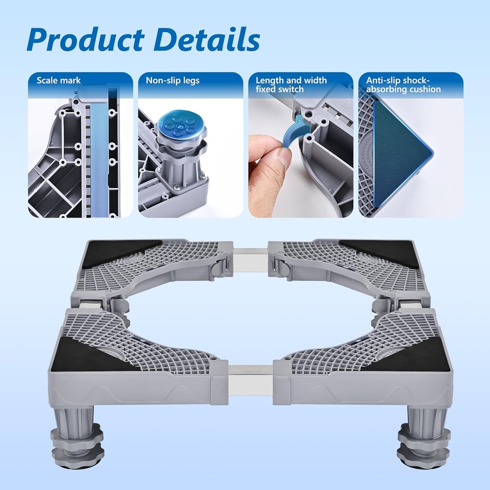 Washing Machine Base With 4 Sturdy Feet Mini Fridge Base NonSlip Washer And Dryer Base Easy Mobilit 2