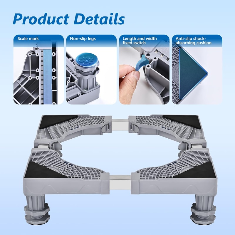 Washing Machine Base With 4 Sturdy Feet Mini Fridge Base NonSlip Washer And Dryer Base Easy Mobilit 2