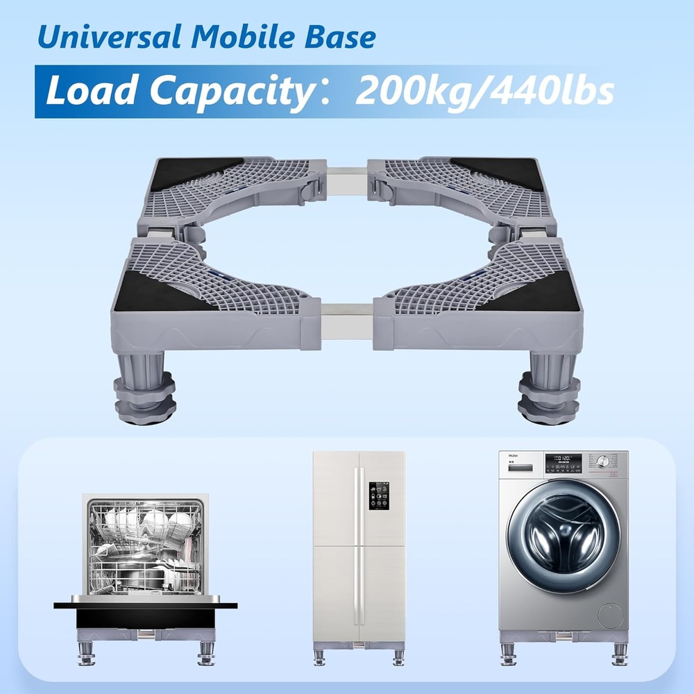 Washing Machine Base With 4 Sturdy Feet Mini Fridge Base NonSlip Washer And Dryer Base Easy Mobilit 3