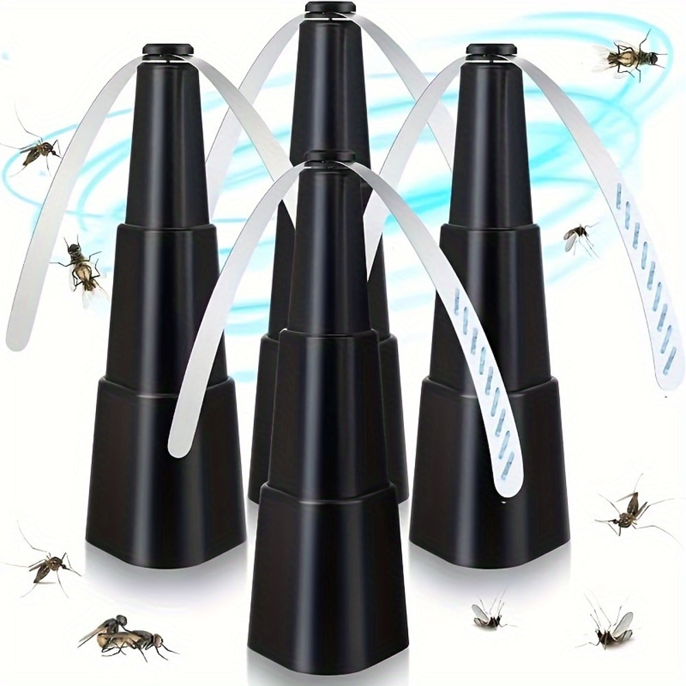 Battery Operated Fly Repelling Fan with Reflective Blades, Chemical Free Insect Repellent, ABS Structure
