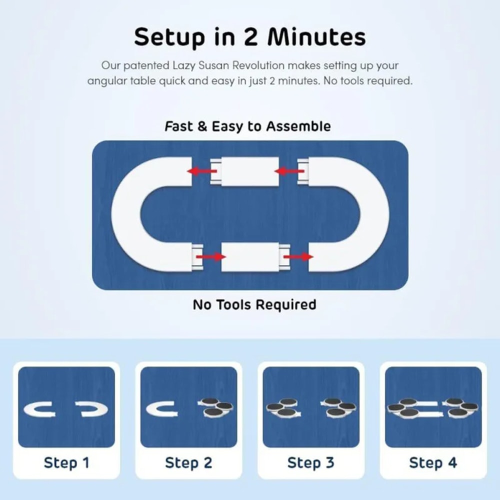 Extendable Lazy Rotating Plate for Dining Table, Perfect for Rectangular and Oblong Tables, Ideal for Kitchen Parties