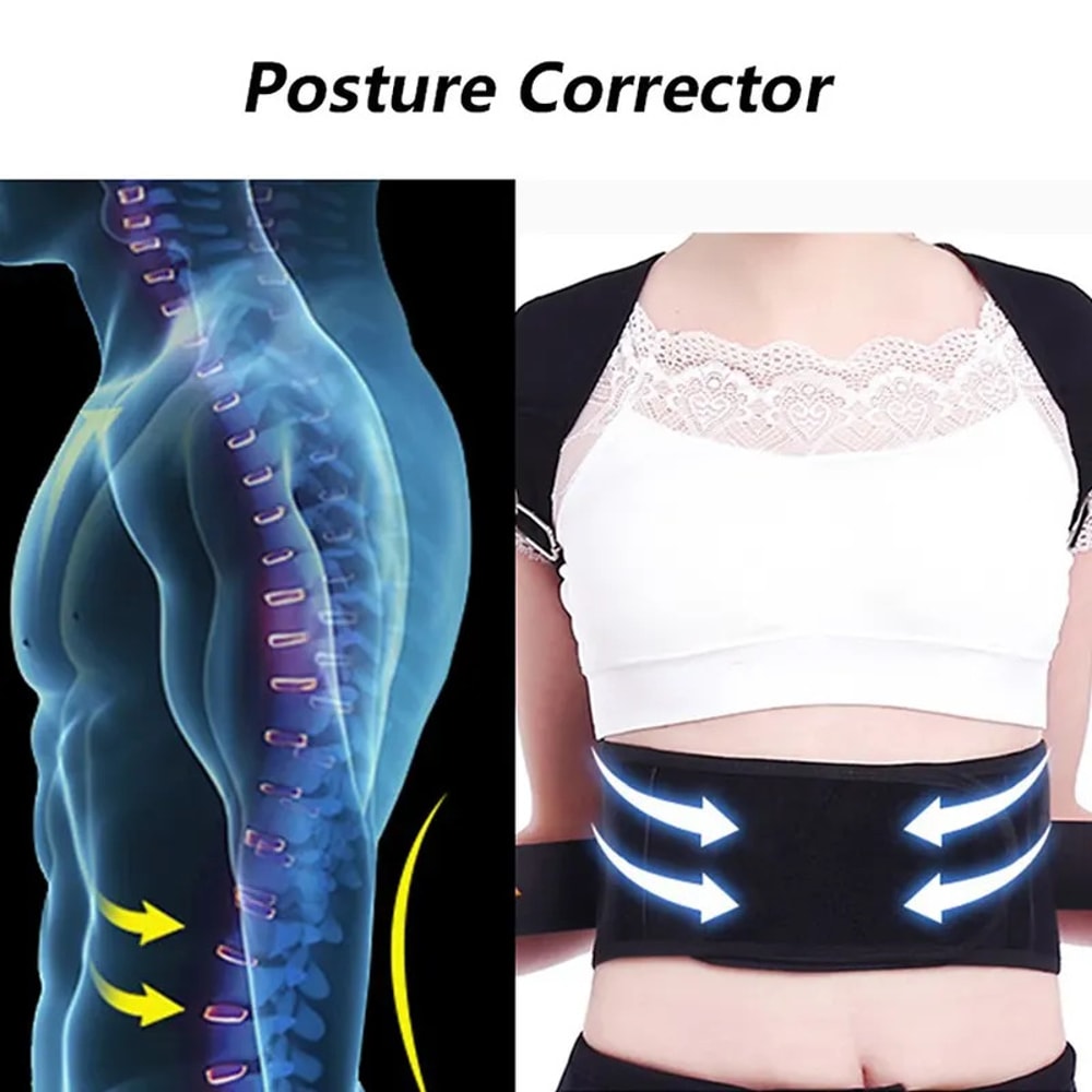 Adjustable Posture Corrector Corset Back Brace Belt for Male and Female, Lumbar Support